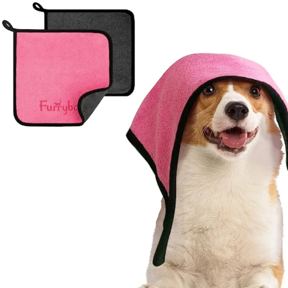 furrybaby Dog Quick Drying Dog Bath Super Absorbent Microfiber Pet Towels 12×12